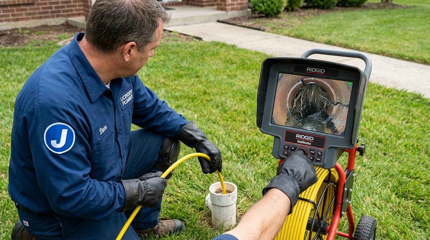 Sewer camera inspection being performed by Johns Plumbing LLC in Texico